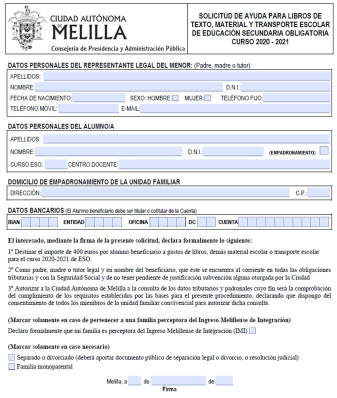 Beca De 400 Euros Melilla 2020
